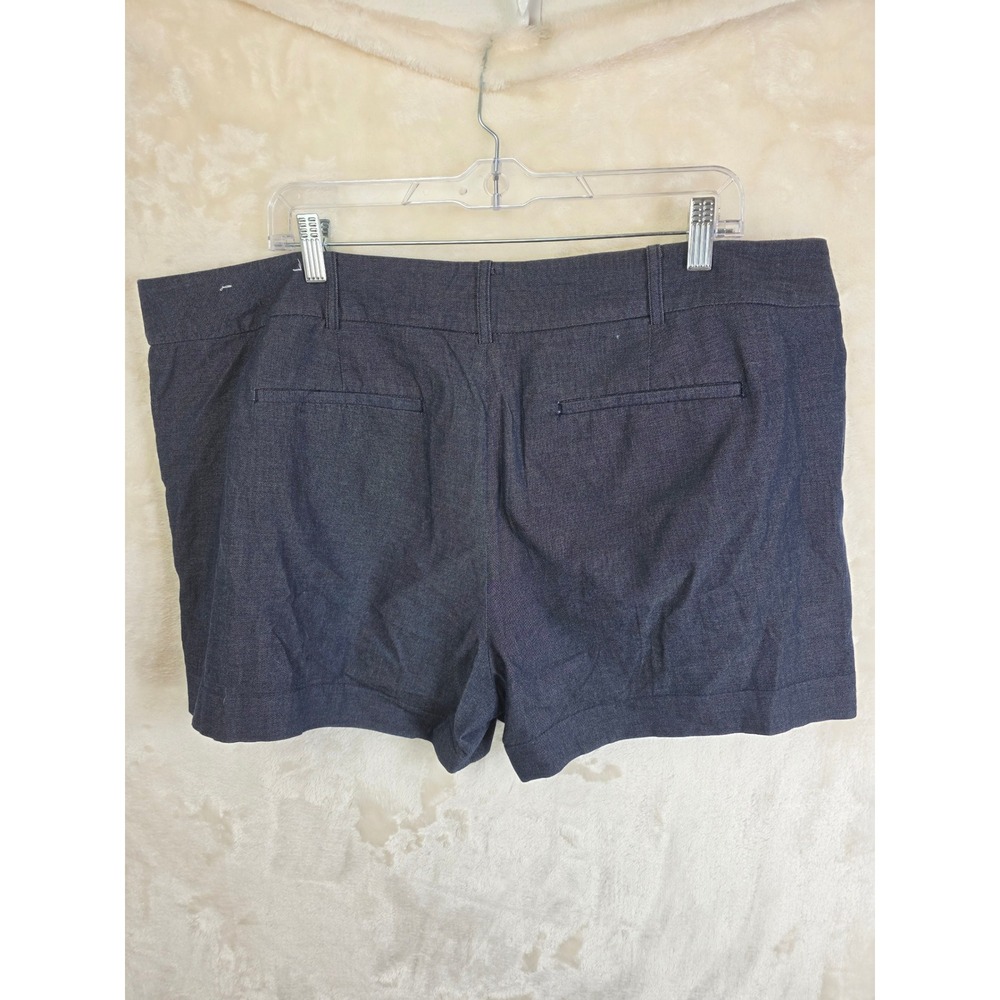 Ann Taylor Factory Navy Blue Chambray Cotton Stretch Shorts Womens‎ 16 583416 - Picture 2 of 8